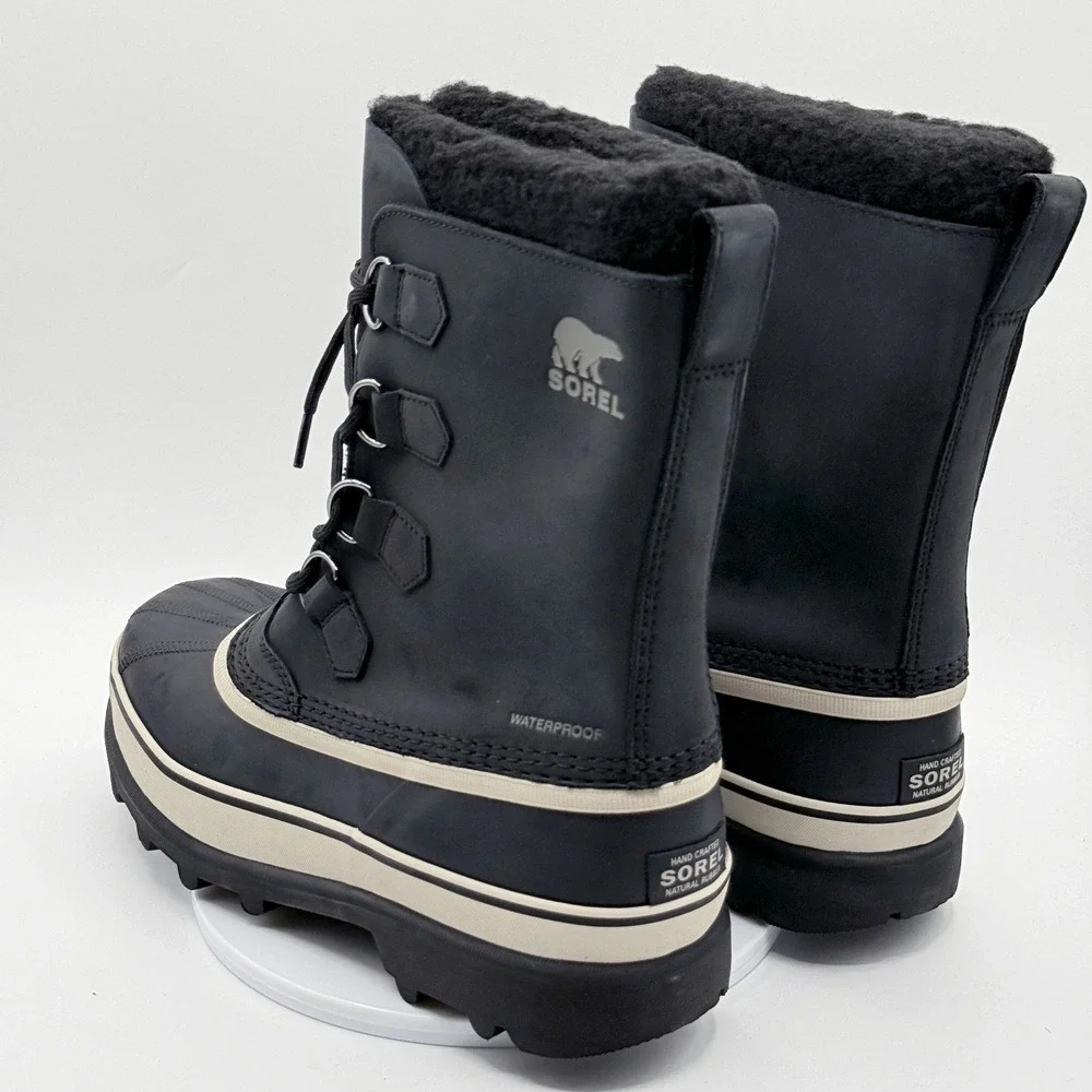 Sorel Caribou Boots / Size 9 Mens / Black Dark Stone Waterproof